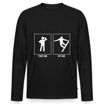 Your Father - My Father - Stunning Snowboar - Men's Premium Organic Long Sleeve Shirt - black - Front - Nico (187cm)