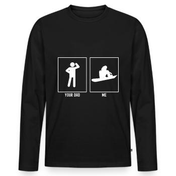 Your father - me - professional snowboarding we - Men's Premium Organic Long Sleeve Shirt - black - Front - Nico (187cm)