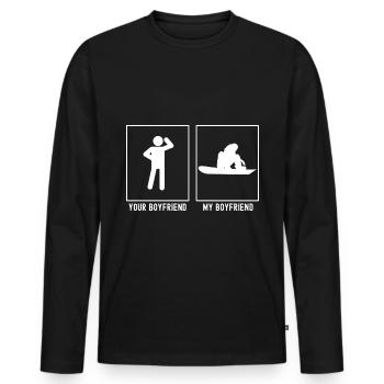 Votre ami - Mon ami - Professionnel du snowboard - T-shirt manches longues Premium bio Homme - noir - Devant - Nico (187cm)