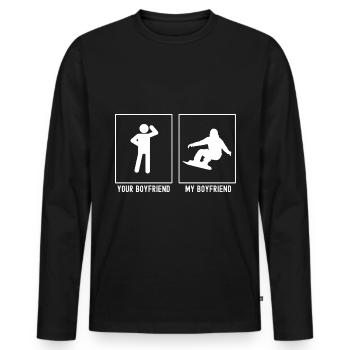 Votre ami - Mon ami - Snowboarding Turn - T-shirt manches longues Premium bio Homme - noir - Devant - Nico (187cm)