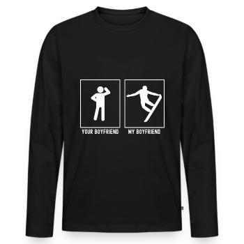 Votre ami - Mon ami - Snowboarding Extreme - T-shirt manches longues Premium bio Homme - noir - Devant - Nico (187cm)