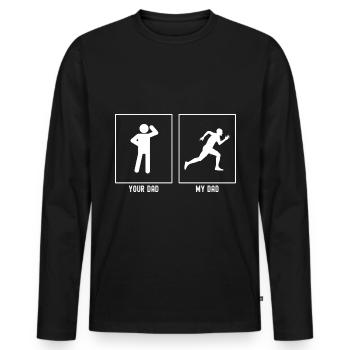 Ton Père - Mon Père - Running Man - T-shirt manches longues Premium bio Homme - noir - Devant - Nico (187cm)