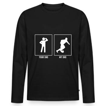 Ton père - Mon père - Joueur de football Course - T-shirt manches longues Premium bio Homme - noir - Devant - Nico (187cm)