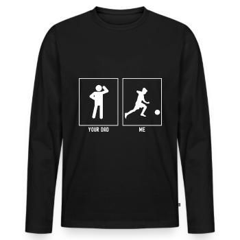 Your Father - Me - Ready to Hit the Football - Men's Premium Organic Long Sleeve Shirt - black - Front - Nico (187cm)