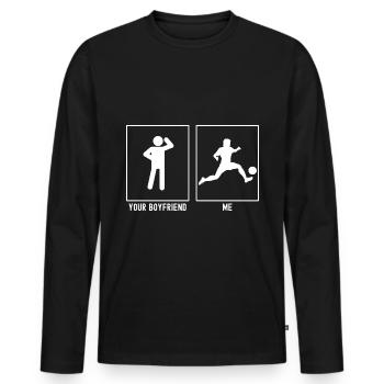 Your Friend - Me - Professional Soccer Kick - Men's Premium Organic Long Sleeve Shirt - black - Front - Nico (187cm)