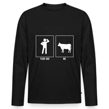 Ton Père - Moi - Ferme Taureau - T-shirt manches longues Premium bio Homme - noir - Devant - Nico (187cm)