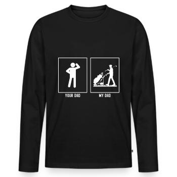 Ihr Vater - Mein Vater - Golftasche - Männer Premium Bio Langarmshirt - Schwarz - Vorne - Nico (187cm)