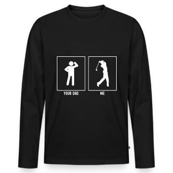 Ton père - Moi - Golf - T-shirt manches longues Premium bio Homme - noir - Devant - Nico (187cm)