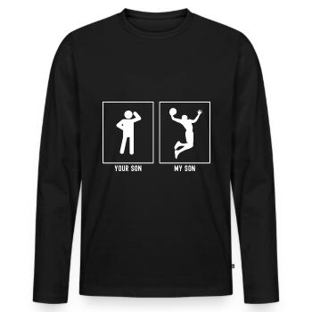 Your Son - My Son - Basketball Dunk Illustrati - Men's Premium Organic Long Sleeve Shirt - black - Front - Nico (187cm)