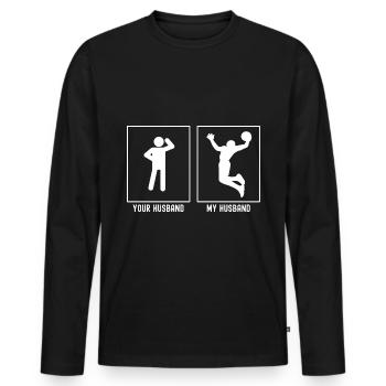 Ihr Ehemann - Mein Ehemann - Basketball Dunking Pl - Männer Premium Bio Langarmshirt - Schwarz - Vorne - Nico (187cm)