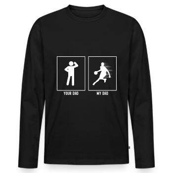Dein Vater - Mein Vater - Basketball Speed Lines - Männer Premium Bio Langarmshirt - Schwarz - Vorne - Nico (187cm)
