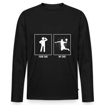 Ton père - Mon père - Basketball Dunk Burst Li - T-shirt manches longues Premium bio Homme - noir - Devant - Nico (187cm)