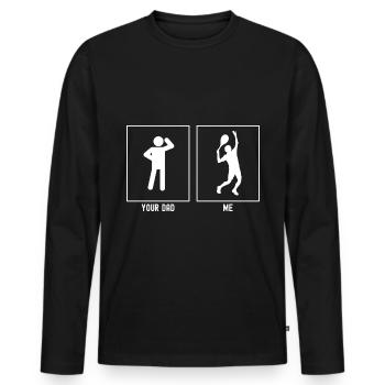 Ton père - Moi - Tennis Serve - T-shirt manches longues Premium bio Homme - noir - Devant - Nico (187cm)