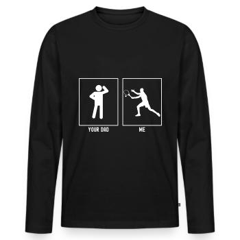 Your Father - Me - Man Tennis - Men's Premium Organic Long Sleeve Shirt - black - Front - Nico (187cm)