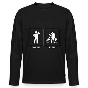 Dein Vater - Mein Vater - Gitarrist Musik - Männer Premium Bio Langarmshirt - Schwarz - Vorne - Nico (187cm)