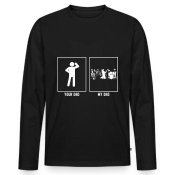 Ton père - Mon père - Music Band - T-shirt manches longues Premium bio Homme - noir - Devant - Nico (187cm)