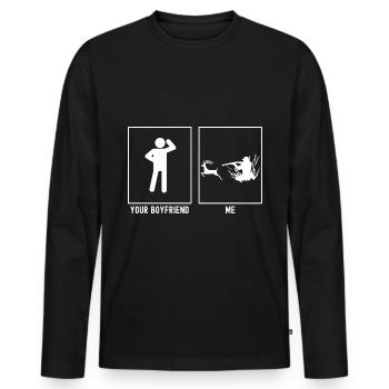 Your Friend - Me - Hunting - Men's Premium Organic Long Sleeve Shirt - black - Front - Nico (187cm)