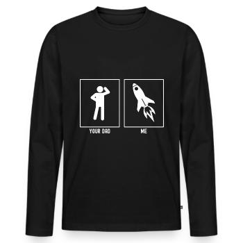 Ton Père - I - Rocket - T-shirt manches longues Premium bio Homme - noir - Devant - Nico (187cm)