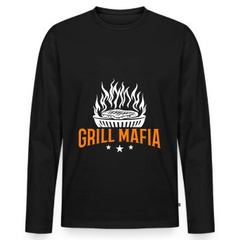 Grill Mafia Grillen - Männer Premium Bio Langarmshirt - Schwarz - Vorne - Nico (187cm)