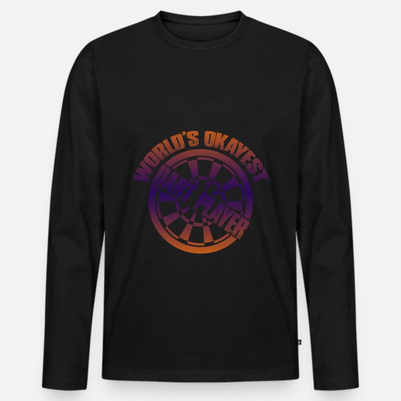 darts player - Männer Premium Bio Langarmshirt - Schwarz