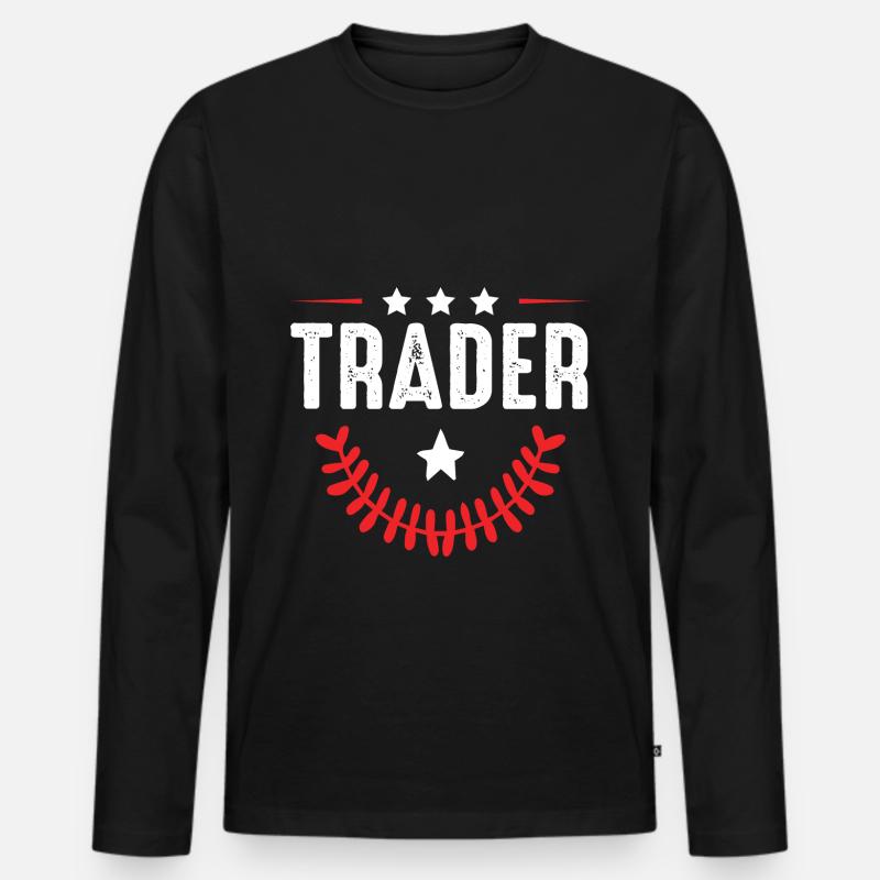 Trader Beruf - Männer Premium Bio Langarmshirt - Schwarz