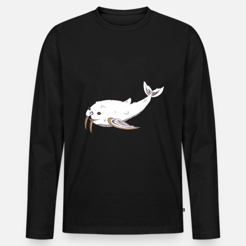 Morleine - Männer Premium Bio Langarmshirt - Schwarz