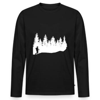 Arbres - Randonnée - (4) - T-shirt manches longues Premium bio Homme - noir - Devant - Nico (187cm)