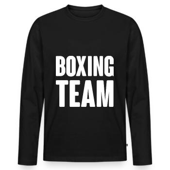 Boxing Team - Männer Premium Bio Langarmshirt - Schwarz - Vorne - Nico (187cm)