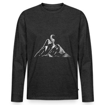 Goat - Mountain - (5) - Men's Premium Organic Long Sleeve Shirt - heather anthracite - Front - Nico (187cm)