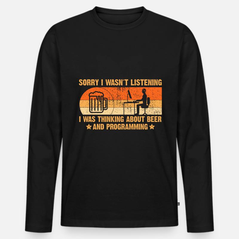 Codeur Développeur Programmeur Codage informatique informatique T-shirt manches longues Premium bio Homme