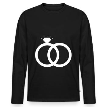 Eheringe Hochzeit - Männer Premium Bio Langarmshirt - Schwarz - Vorne - Nico (187cm)