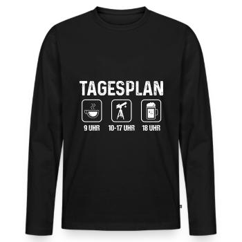 Tagesplan - Bierastronomie - - Männer Premium Bio Langarmshirt - Schwarz - Vorne - Nico (187cm)