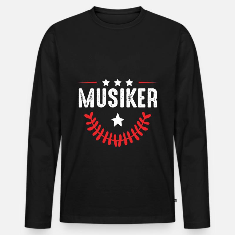 Musiker Beruf - Männer Premium Bio Langarmshirt - Schwarz