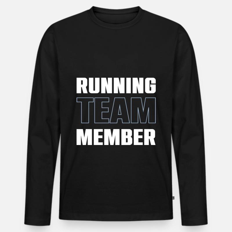 Running Team - Männer Premium Bio Langarmshirt - Schwarz