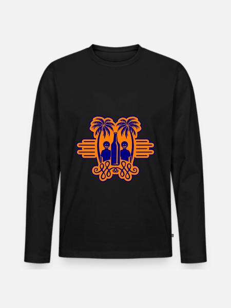 Palm Trees Beach Holiday Party - Men's Premium Organic Long Sleeve Shirt - black