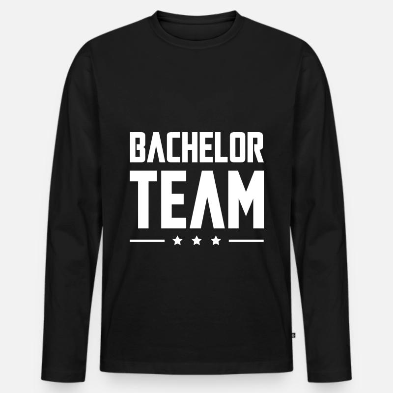 Bachelor Team - Männer Premium Bio Langarmshirt - Schwarz
