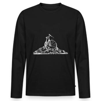 Montagne - Cyclisme - (10) - T-shirt manches longues Premium bio Homme - noir - Devant - Nico (187cm)