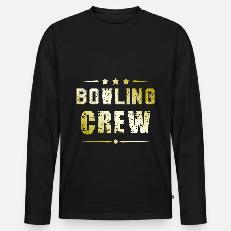 Bowling Crew - Männer Premium Bio Langarmshirt - Schwarz