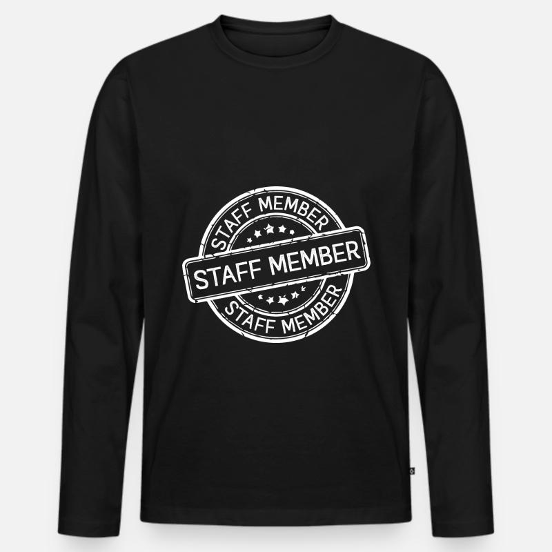 Staff Mitglied - Männer Premium Bio Langarmshirt - Schwarz