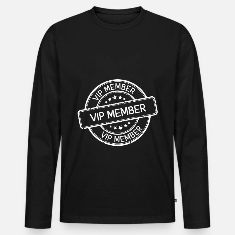 Vip Mitglied - Männer Premium Bio Langarmshirt - Schwarz