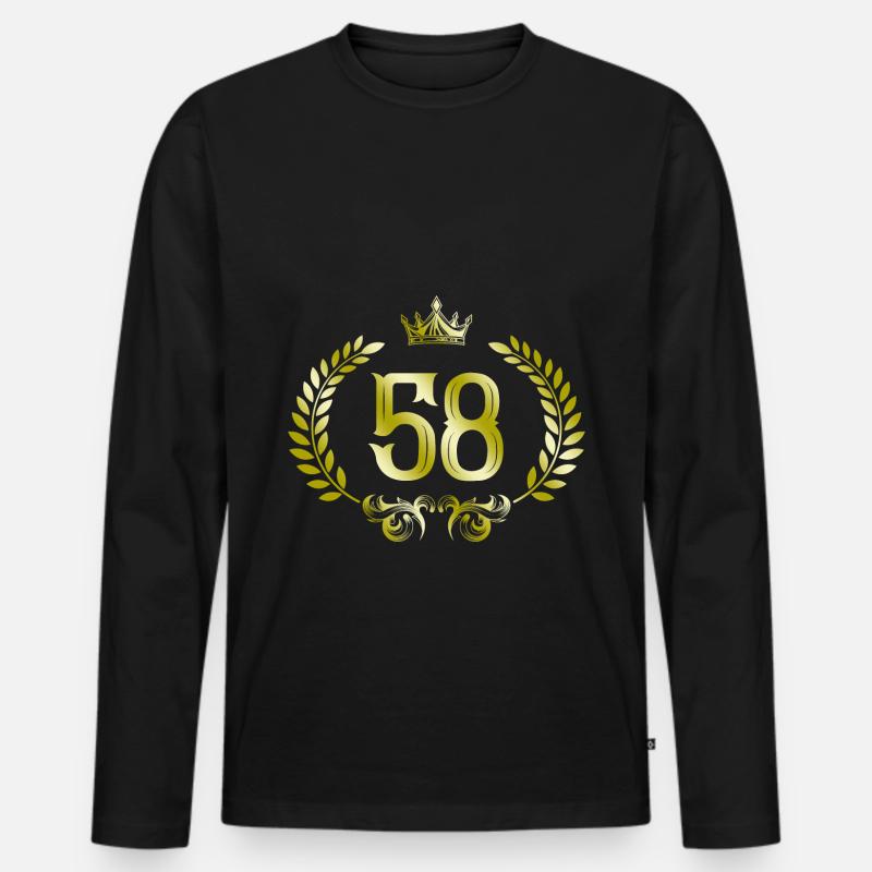 58 Zahl Kranz - Männer Premium Bio Langarmshirt - Schwarz