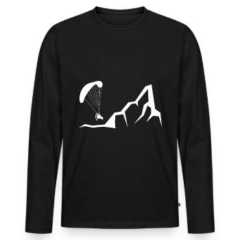 Montagne - Parapente - (10) - T-shirt manches longues Premium bio Homme - noir - Devant - Nico (187cm)