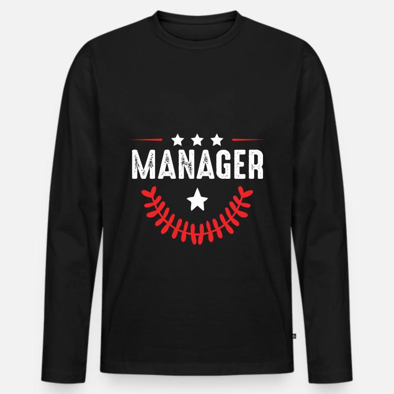 Manager Beruf - Männer Premium Bio Langarmshirt - Schwarz