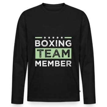 Boxing Team - Männer Premium Bio Langarmshirt - Schwarz - Vorne - Nico (187cm)