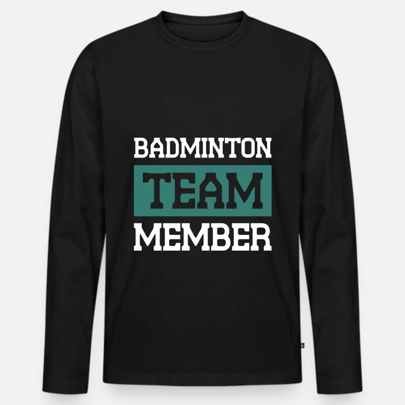 Badminton Team - Männer Premium Bio Langarmshirt - Schwarz