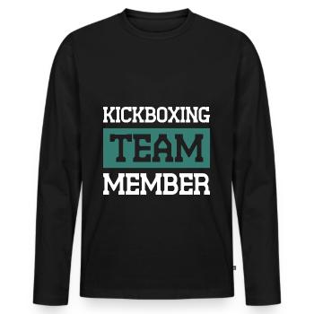 Kickboxing Team - Men's Premium Organic Long Sleeve Shirt - black - Front - Nico (187cm)