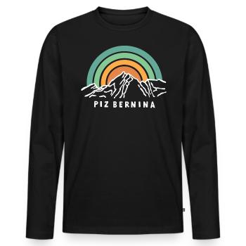 Piz Bernina Graubünden Schweiz Wandern Souvenir - Männer Premium Bio Langarmshirt - Schwarz - Vorne - Nico (187cm)
