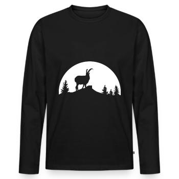 Soleil - Chèvre - (1) - T-shirt manches longues Premium bio Homme - noir - Devant - Nico (187cm)