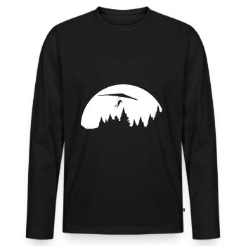 Paragliding - (3) - Men's Premium Organic Long Sleeve Shirt - black - Front - Nico (187cm)