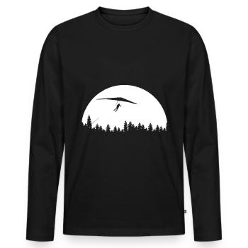 Paragliding - (4) - Men's Premium Organic Long Sleeve Shirt - black - Front - Nico (187cm)